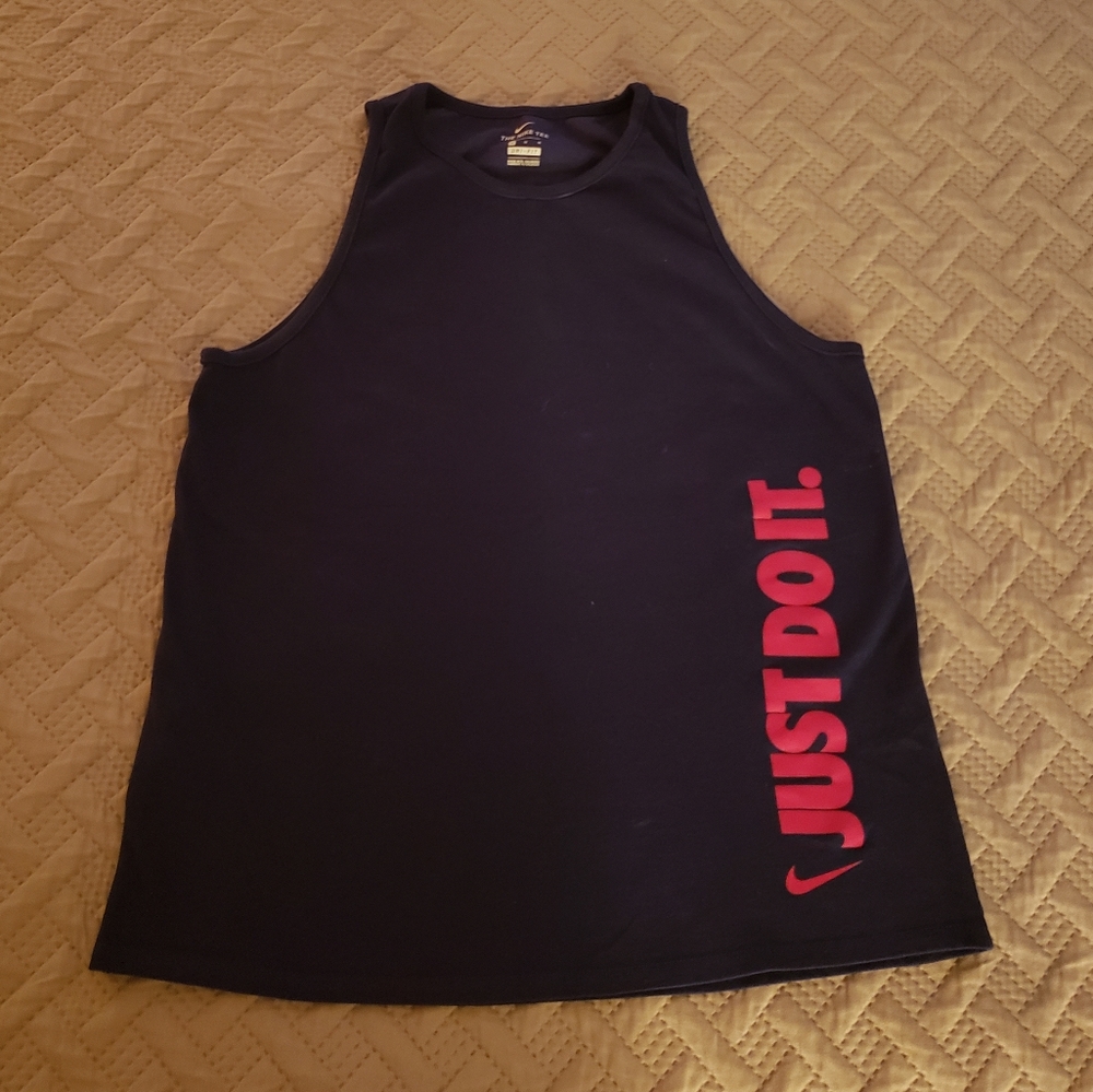 Nike Dri-Fit Muscle Workout Athletic Tank Top Navy Hot Pink Medium